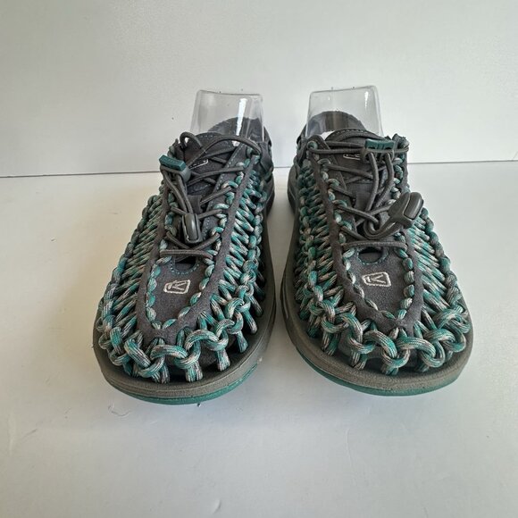 Keen Uneek Teal Gray Bungee Paracord Water Hiking Sandals Slingback Womens US 8 - Picture 3 of 7